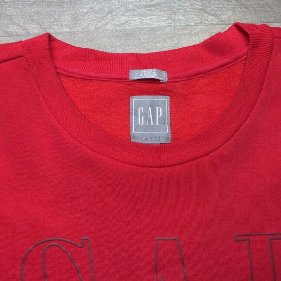 Vintage Gap Sweats Sweatshirt Mens Large Red Spell Out Logo Silver Tag 90s EUC - Picture 3 of 4